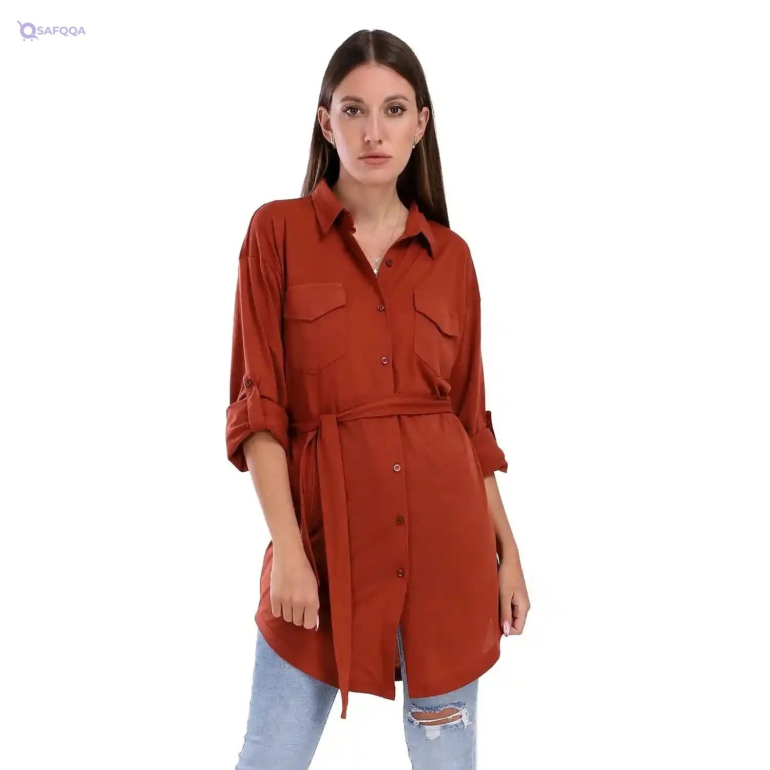 JAMILA Women Women Buttoned Full Sleeves Blouses - Safqqa Egypt