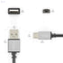 KabelDirekt 1056 1m Micro USB 2.0 Cable (High-Speed Data and Charger Cable, Suitable for Smartphones and Tablets with a Port/Space Grey) PRO Series - Pack of 2 - Black - Safqqa