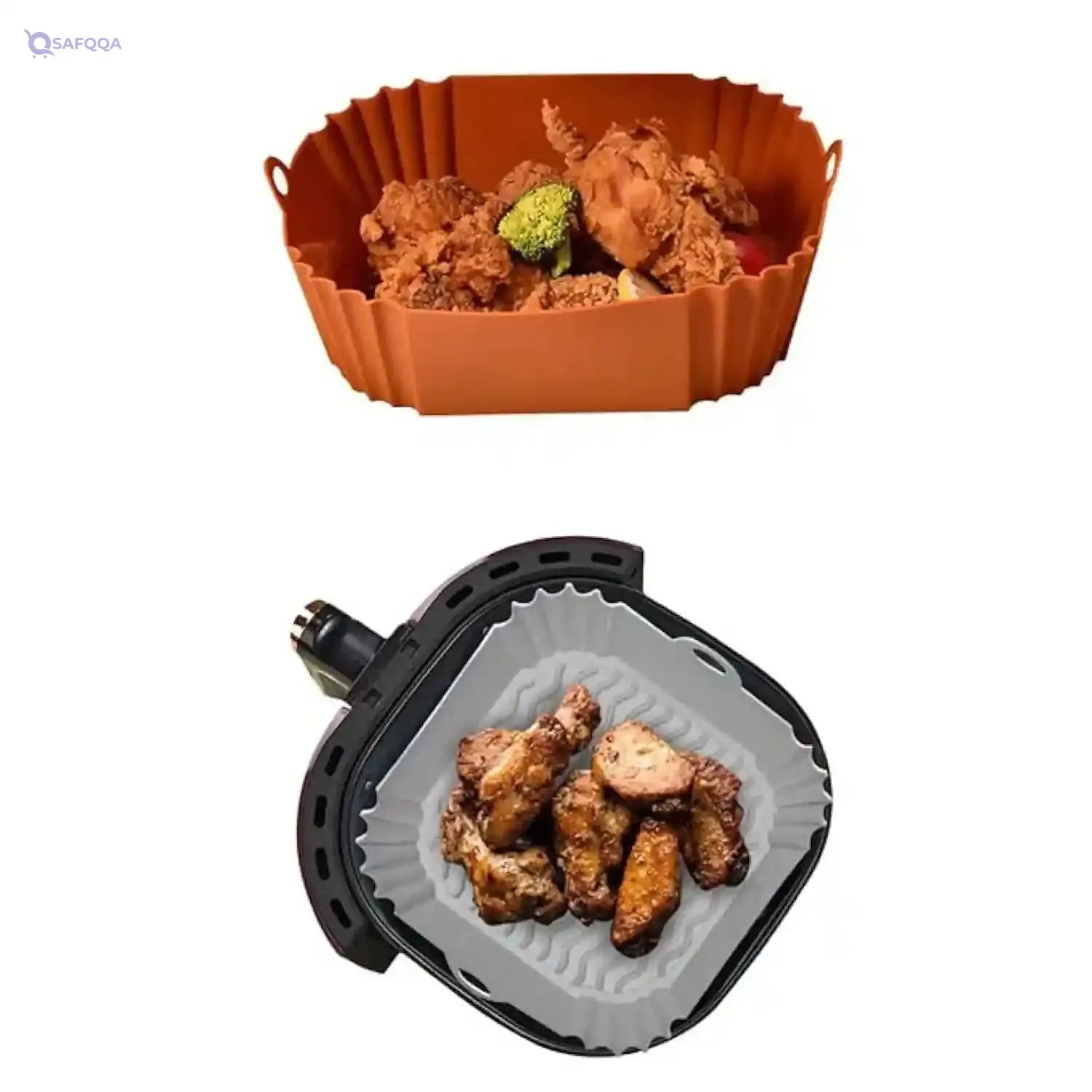 Silicone Air Fryer Liner – Reusable Non-Stick Liner, 22cm (1 Piece) - Safqqa