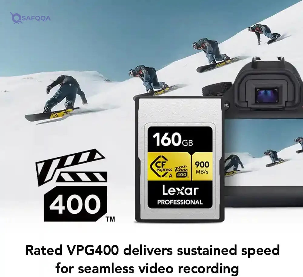 Lexar Professional 160GB CFexpress Type A Gold Series Memory Card, Up to 900MB/s Read, Cinema-Quality 8K Video, Rated VPG 400 (LCAGOLD160G-RNENG) - Safqqa
