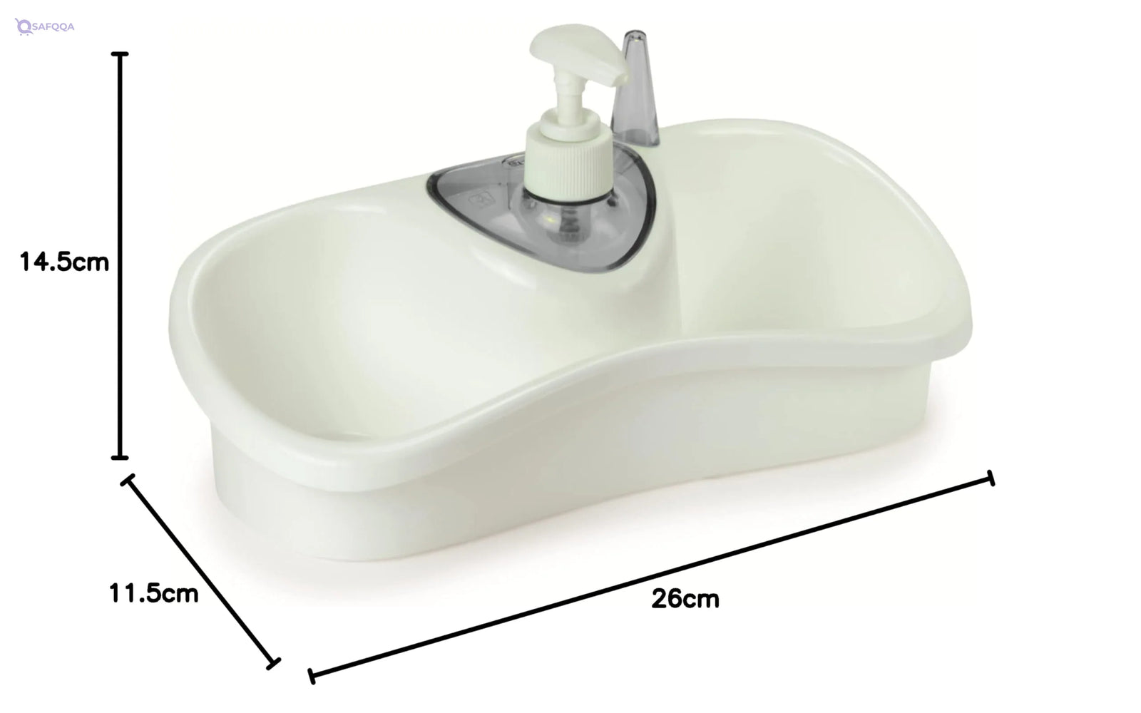Snips Soap Storage Box for Sponges and Dispensers 26 x 11.5 x 14.5 cm -100% Recycled Plastic Made in Italy, White - Safqqa