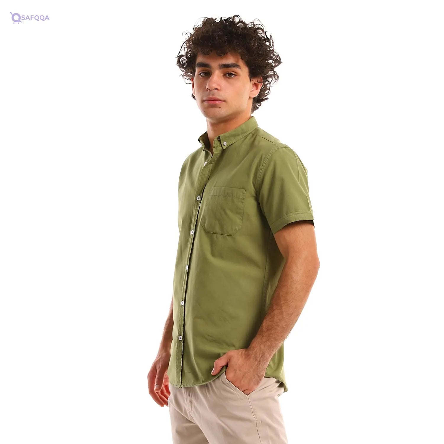 Andora Short Sleeves Solid Summer Shirt For Men,Soft, breathable fabric for all-day wear. - Safqqa