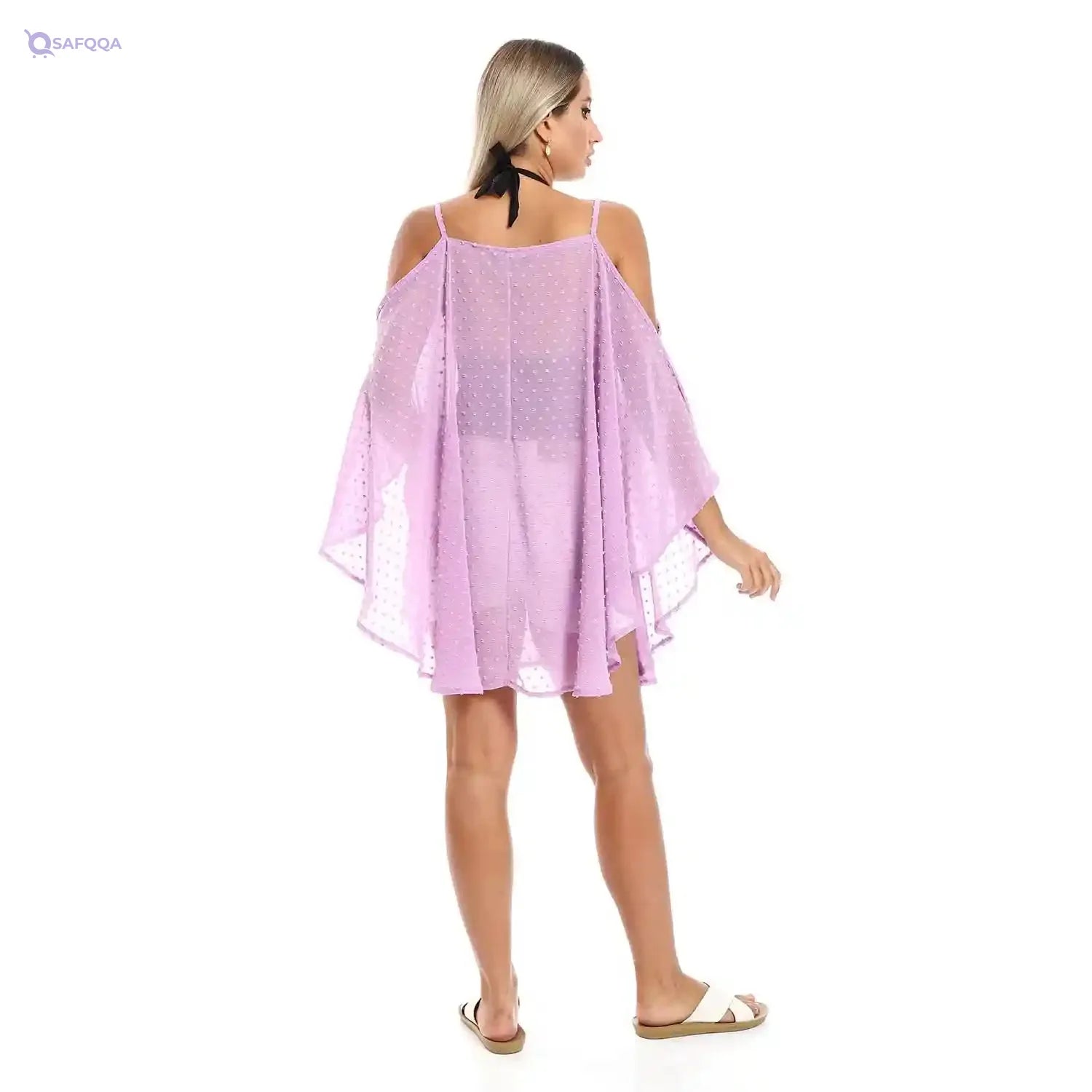 JAMILA Women Self Stitches Sheer Cover Up OUTERWEAR - Safqqa Egypt