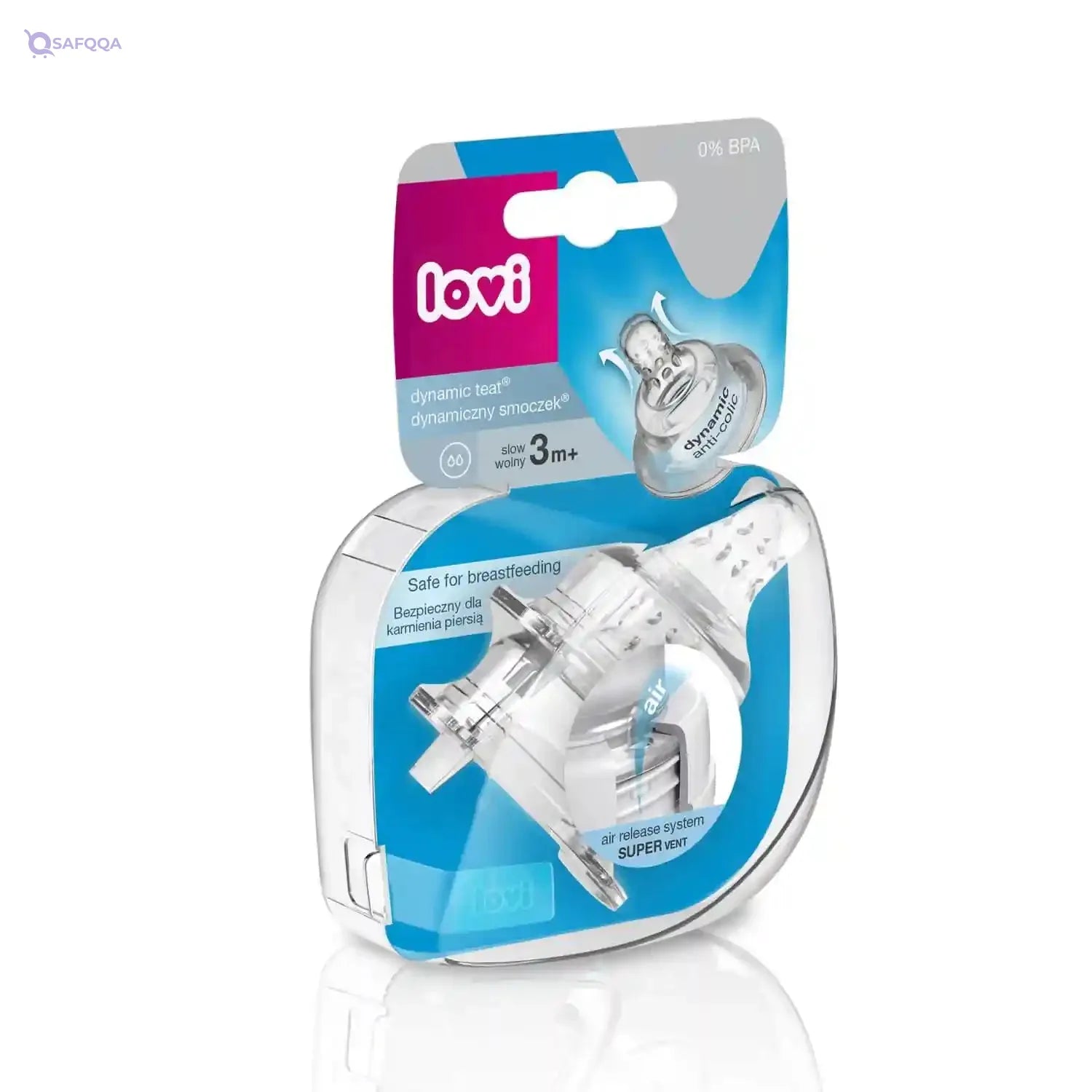 LOVI Bottle Nipples 3Months+ (2 Pcs) - Safqqa