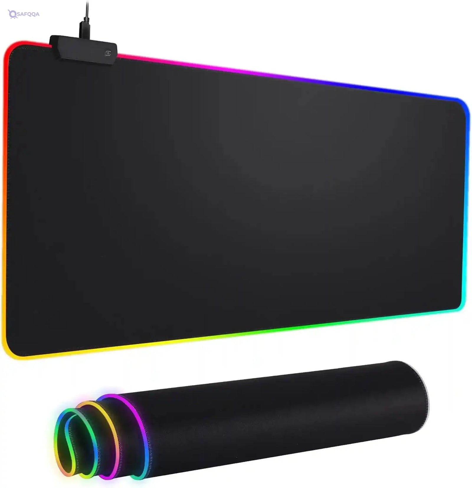Tkoofn RGB Large Mouse Pad 800x300x3 mm, Colorful LED Light Keyboard Mat Game Playing Mouse Pad, Extended Large Desk Pad for PC Laptop 800 x 300 mm - Safqqa