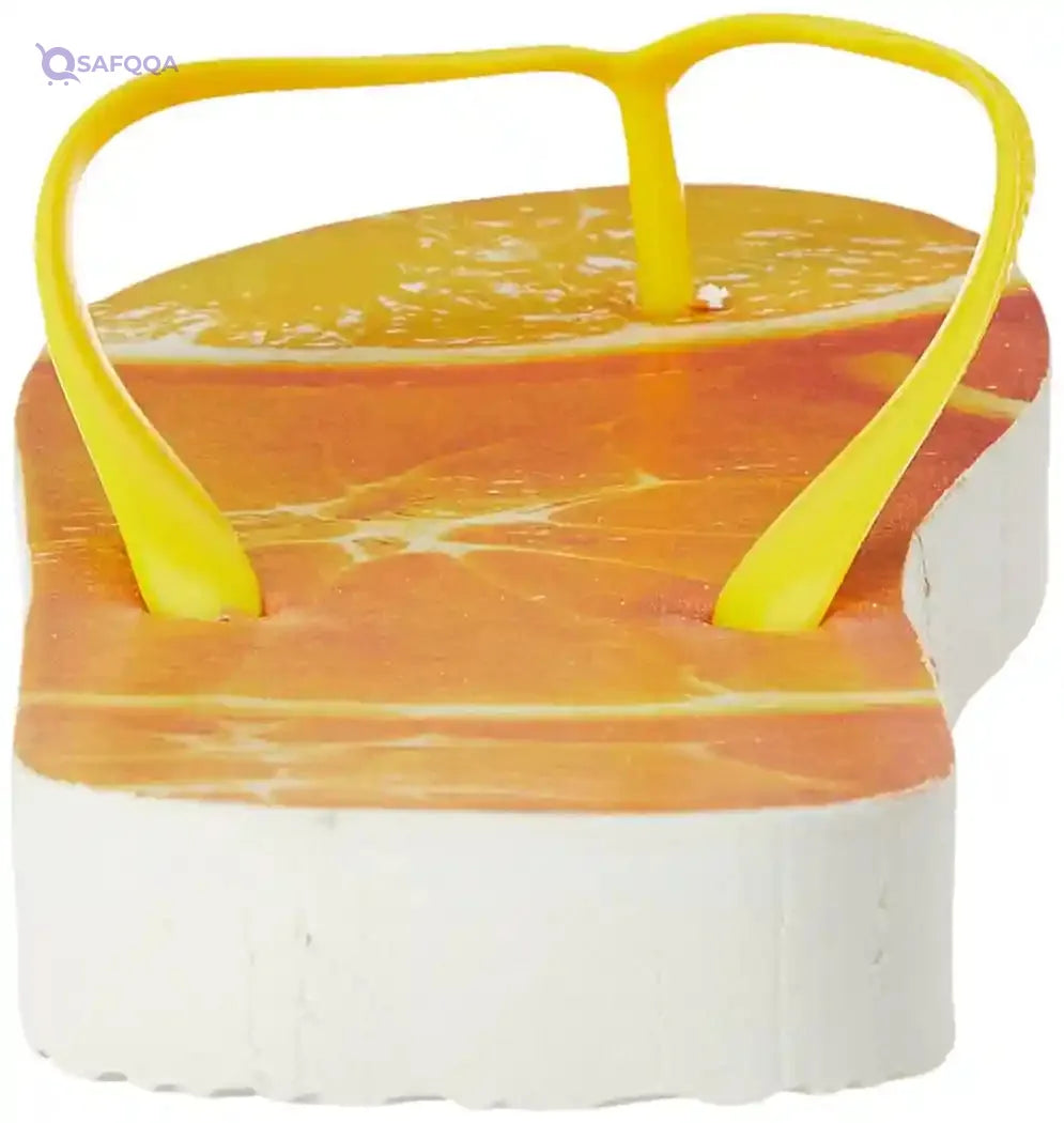 Confortavel womens Flip Flop Slipper Flip-Flop- Orange & Yellow - Safqqa Egypt