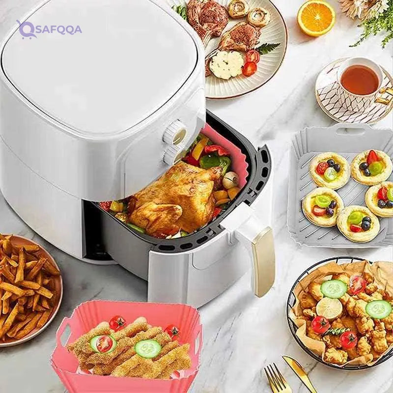 Silicone Air Fryer Liner – Reusable Non-Stick Liner, 22cm (1 Piece) - Safqqa