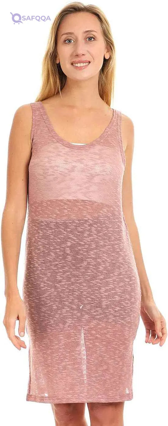 JAMILA Women Side Slits Sleeveless Knitted Cover up OUTERWEAR - Safqqa Egypt