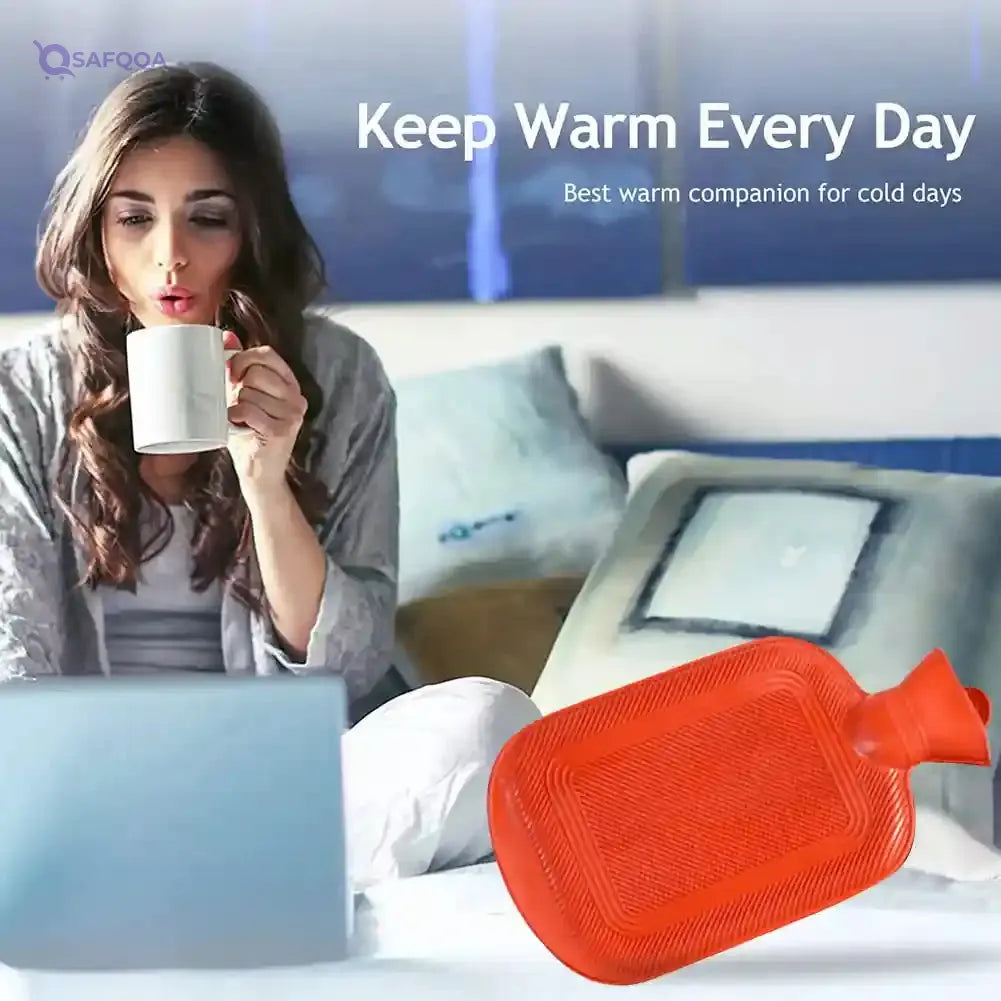 500ml Hot Water Bottles, Water Injection Rubber Hot Water Bottle Winter Warm Water Bag Hand Feet Warmer Water Bottle for Older People Women Men Pain Relief Back Neck, Random Color - Safqqa Egypt