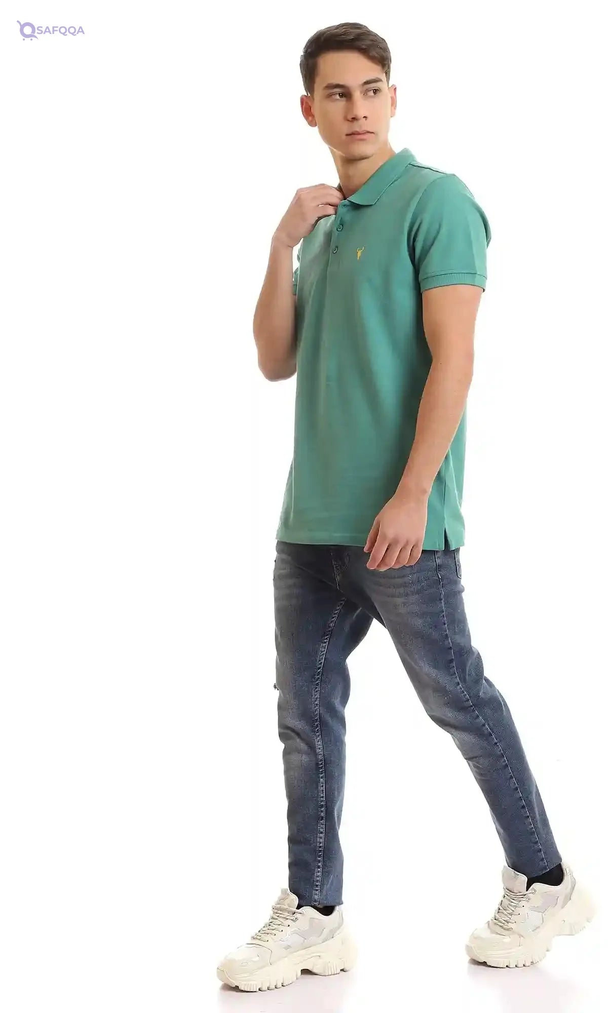 Ravin Mens Rvin Cttn Uppr Pqu Polo Short Sleeves MNS Polo Shirt - Safqqa