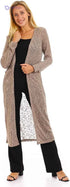 JAMILA Women's Self-Patterned Long Cardigan with Open Neckline - Safqqa