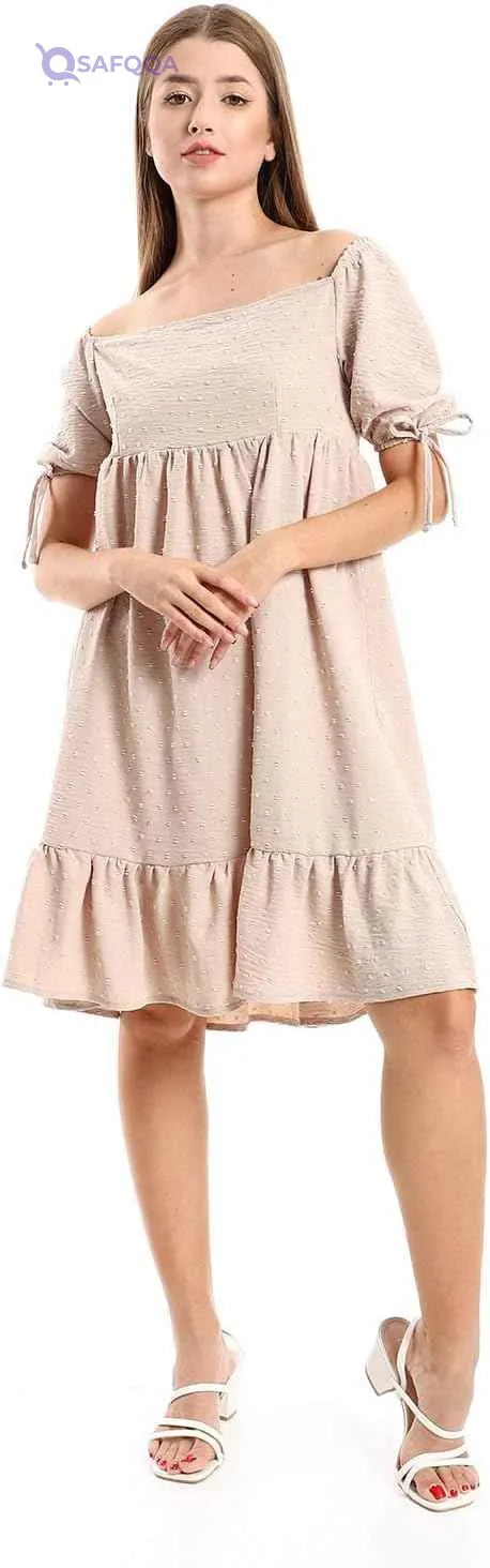 JAMILA Women's Self-Stitched Square Collar Tiered Tunic - Safqqa Egypt