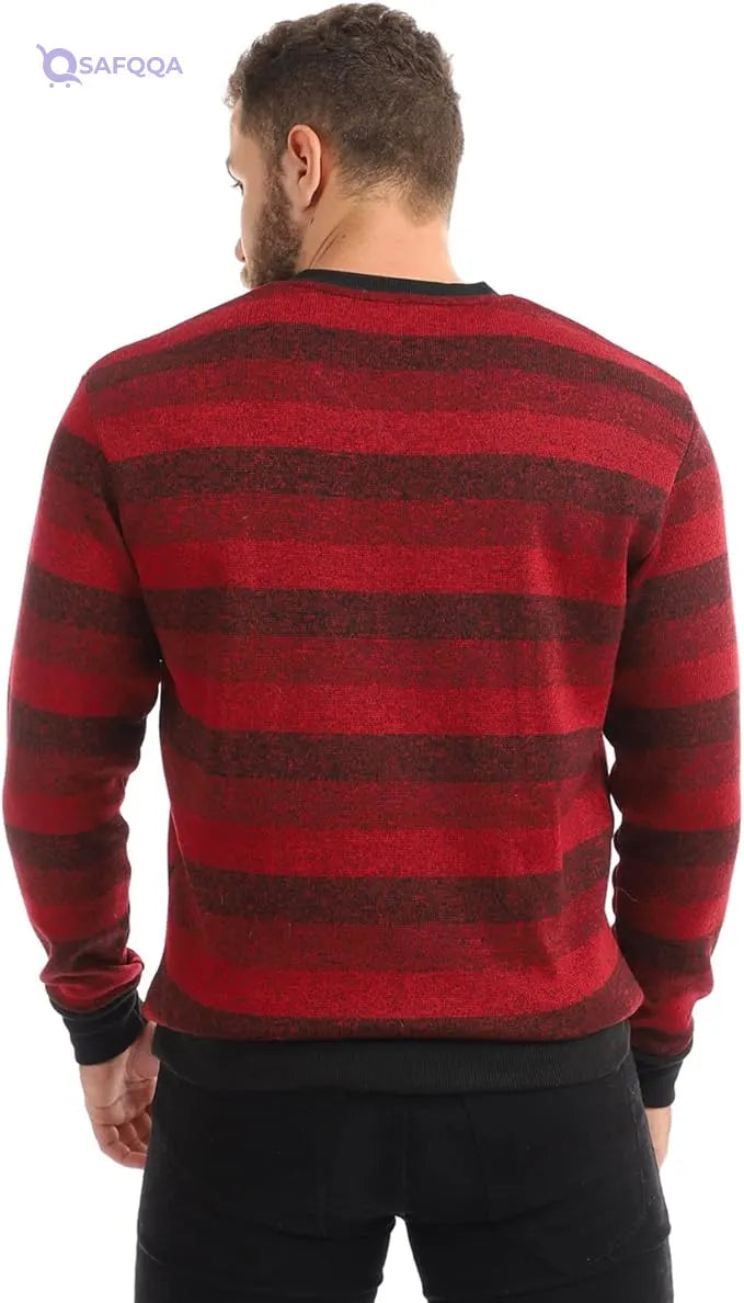 Offcliff Men's Striped V-Neck Pullover - Safqqa