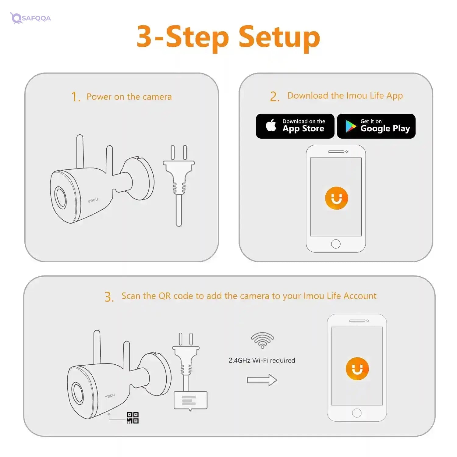 Imou Security Camera Outdoor 1080P, 30m Night Vision IP Wi-Fi Camera - Safqqa