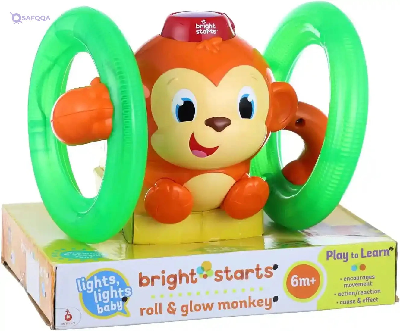 Bright Starts Roll and Glow Monkey - Multi Color - Safqqa Egypt