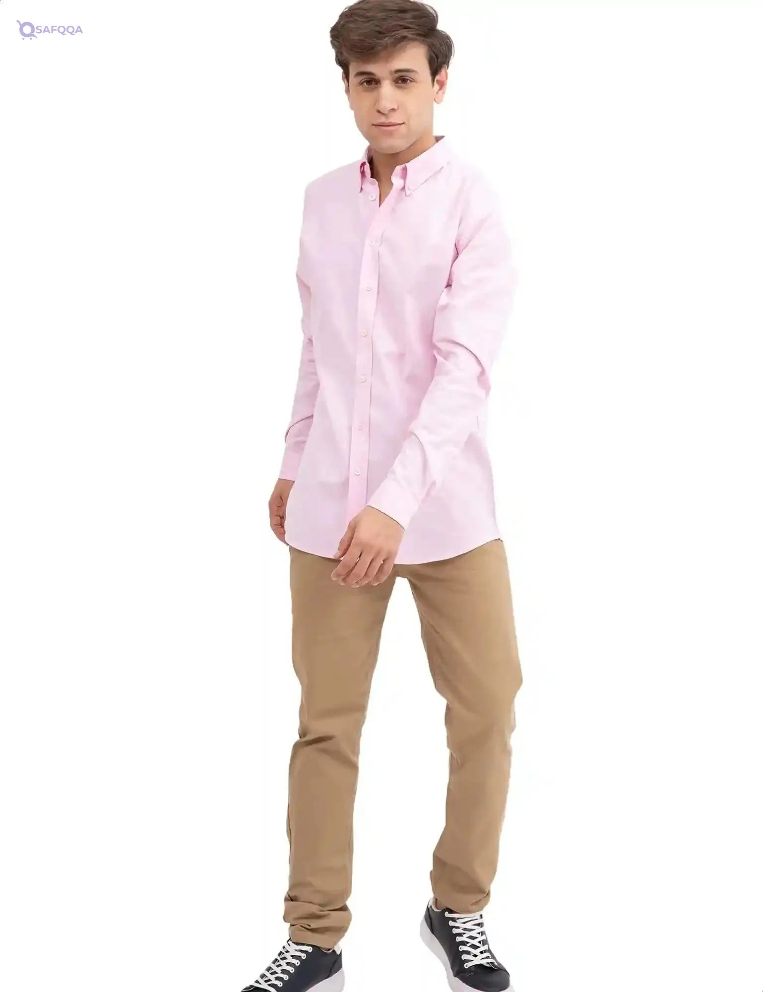 Premoda Long Sleeves Regular-Fit Solid Button-Down Shirt for Men - Safqqa Egypt