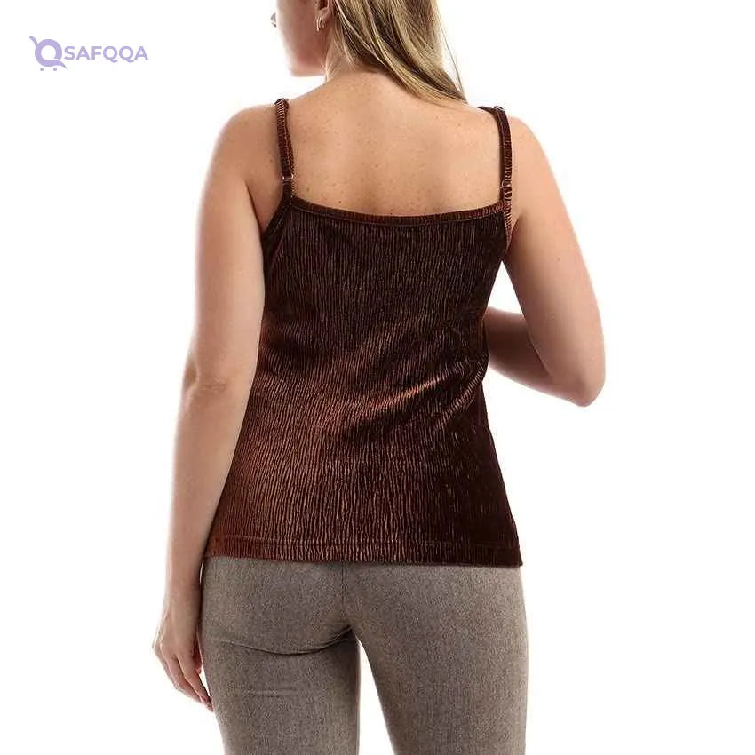 ESLA Plain Camisole Brown - Safqqa Egypt