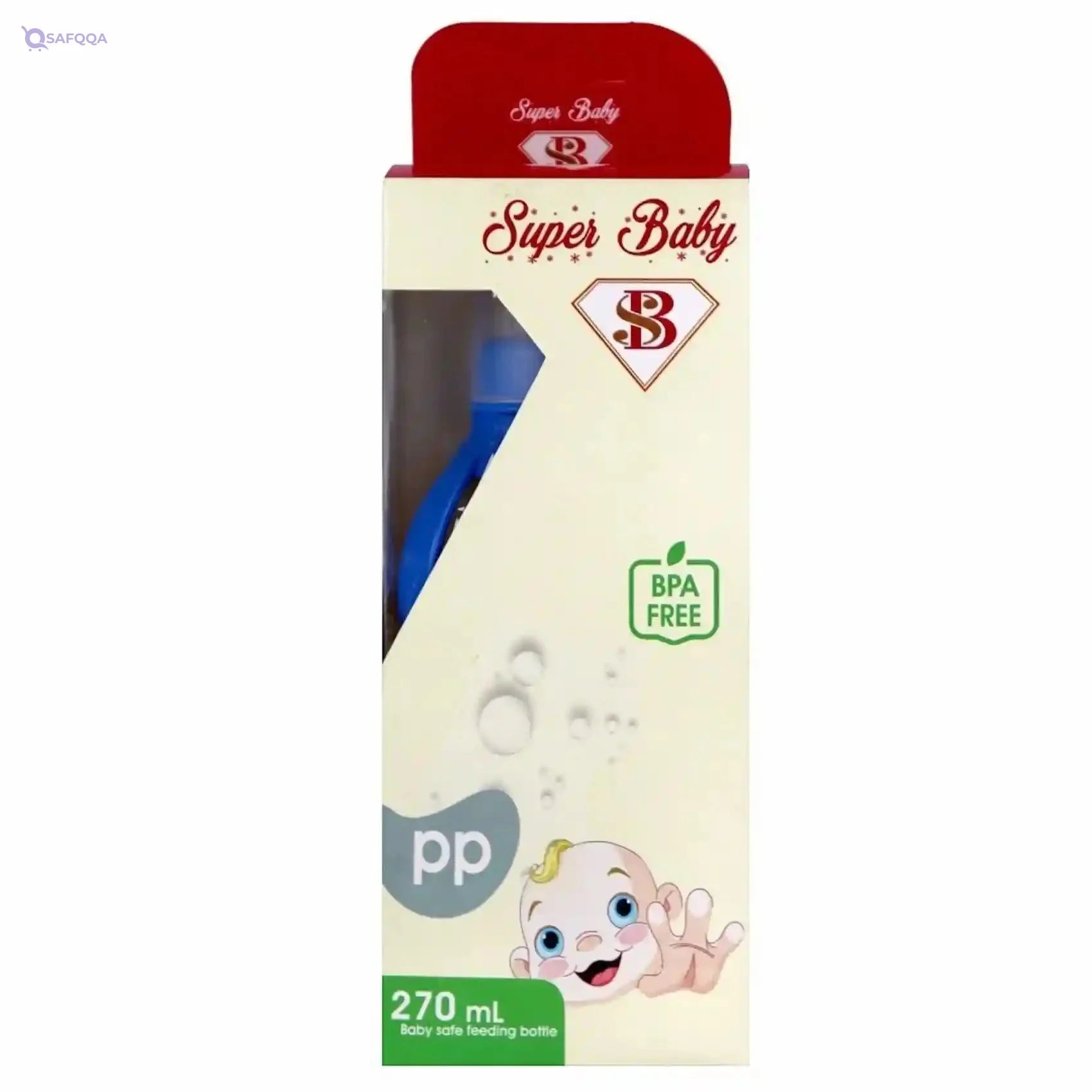 Super Baby Feeding Bottle BPA Free With Handles For Baby-270ml - Safqqa