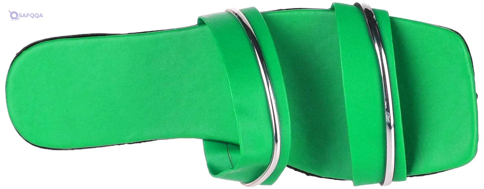 OX Faux Leather Green Slides OX006 For women, - Safqqa Egypt