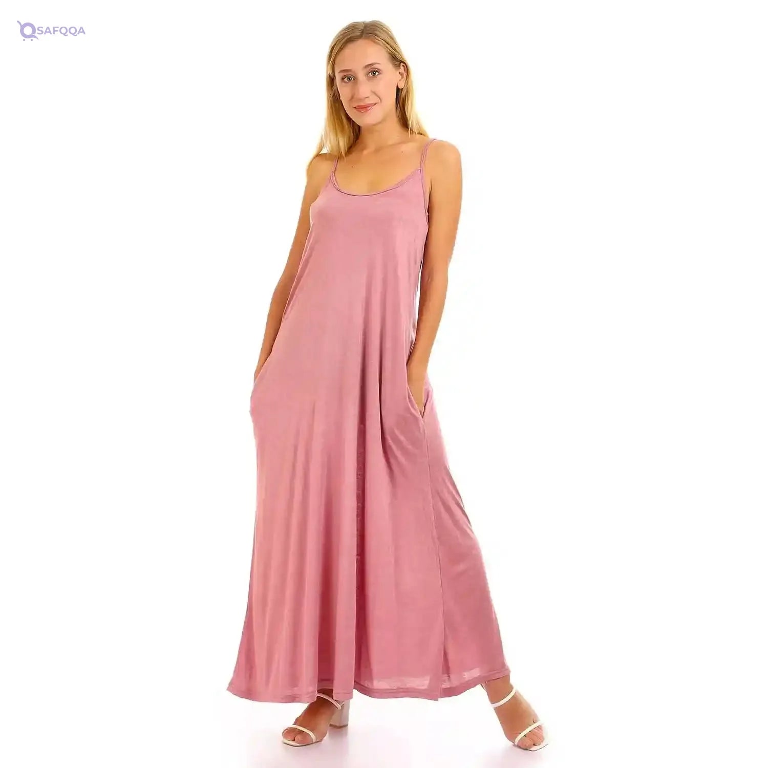 Kady Women Self Pattern Spaghetti Sleeves Sleepshirt-Nightdresses & Nightshirts - Safqqa Egypt