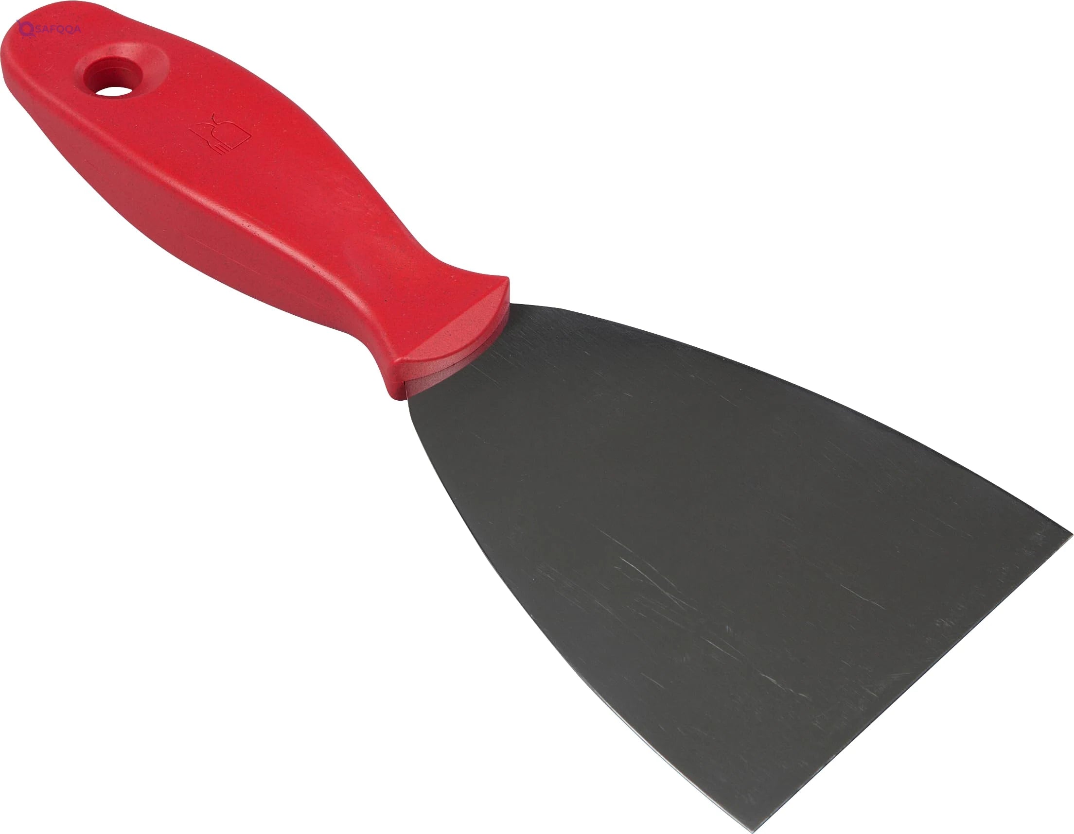 Maya Professional Tools Stainless Steel Spatula with PP Hadle Metal Detectable and X Ray ( 80 x 240 mm ) Red 78082 - Safqqa
