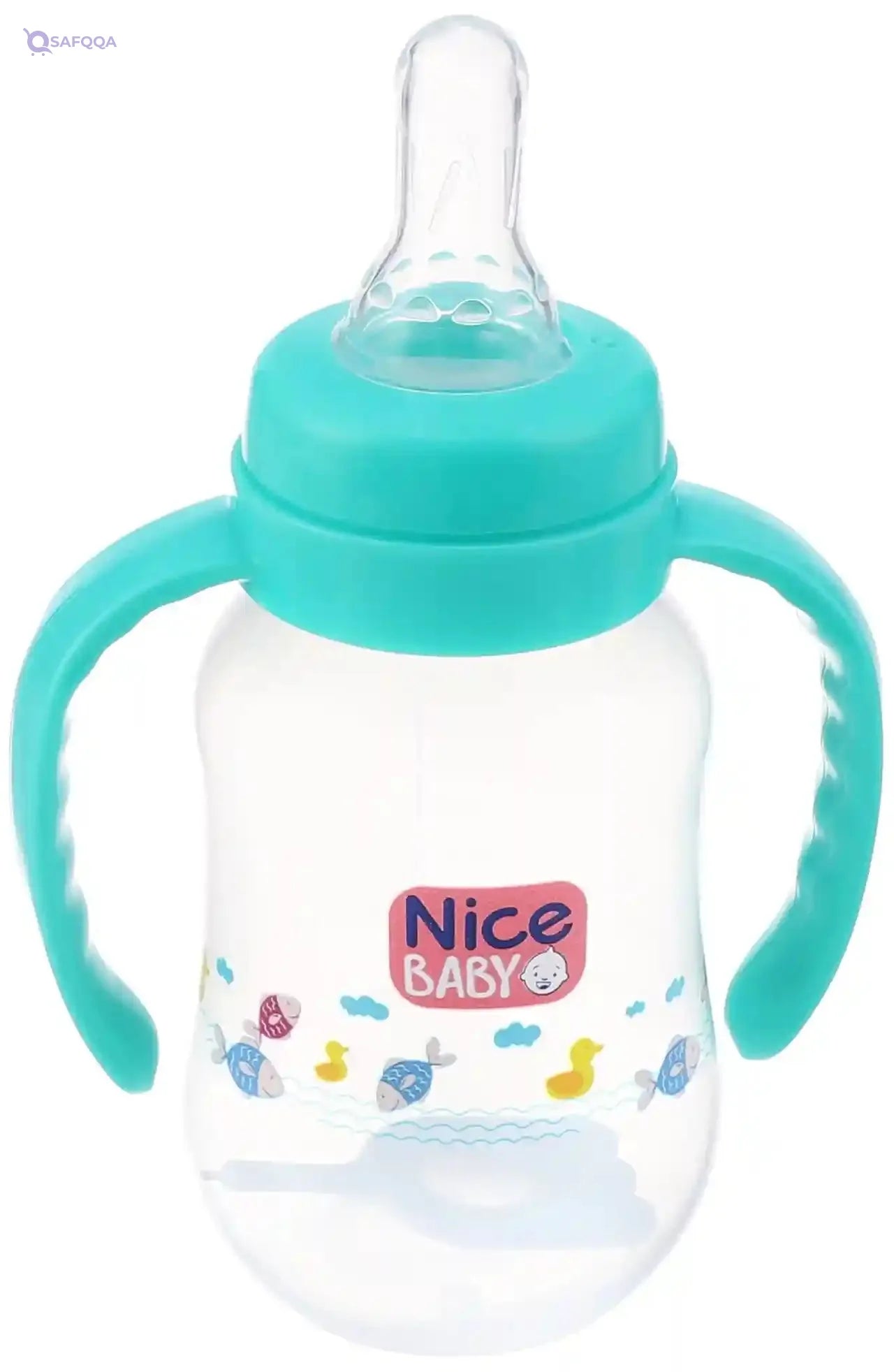 Nice baby feeding bottle with hand 150ml green - Safqqa