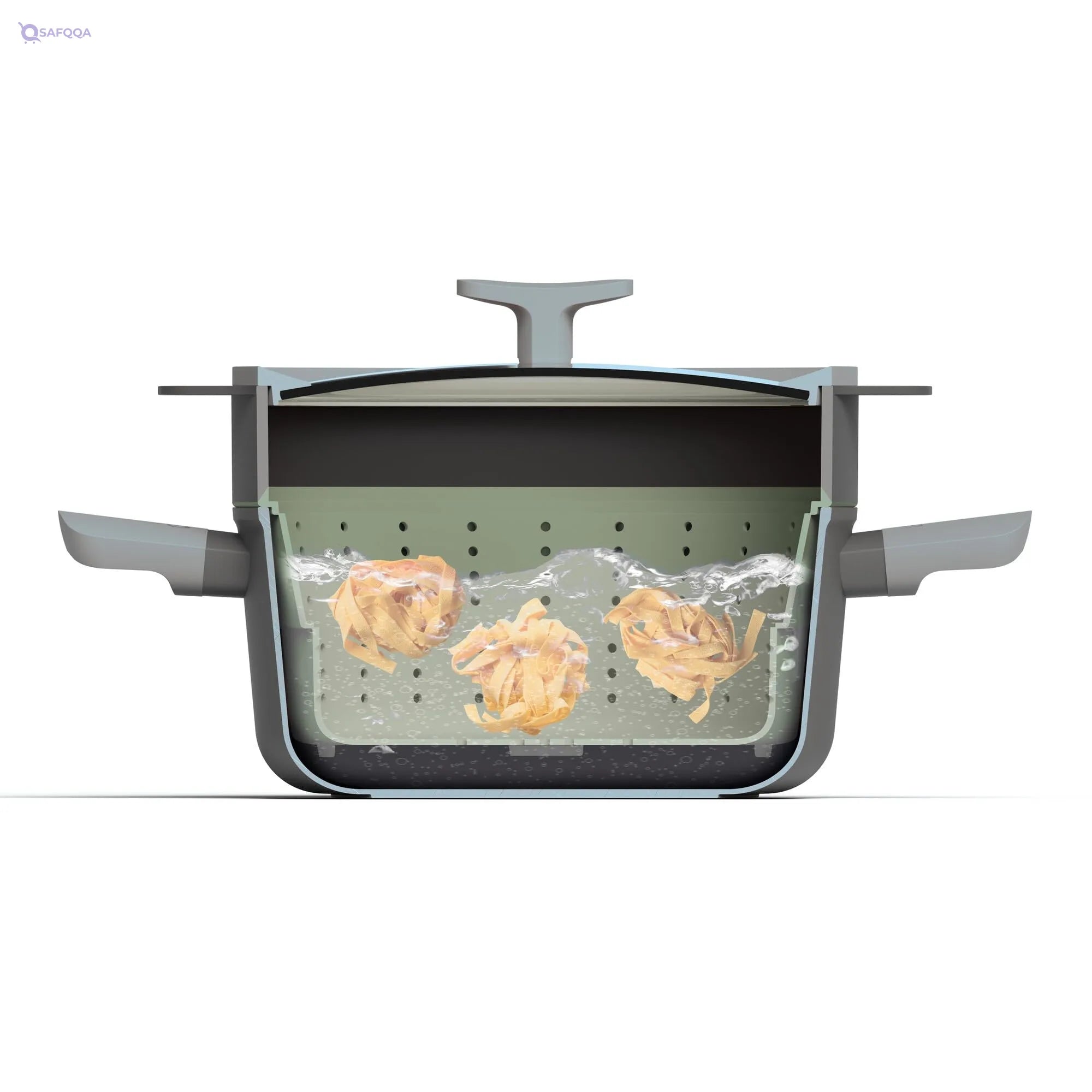 BergHOFF Balance Collapsible Silicone Colander – Drain, Steam & Save Space Effortlessly! - Safqqa