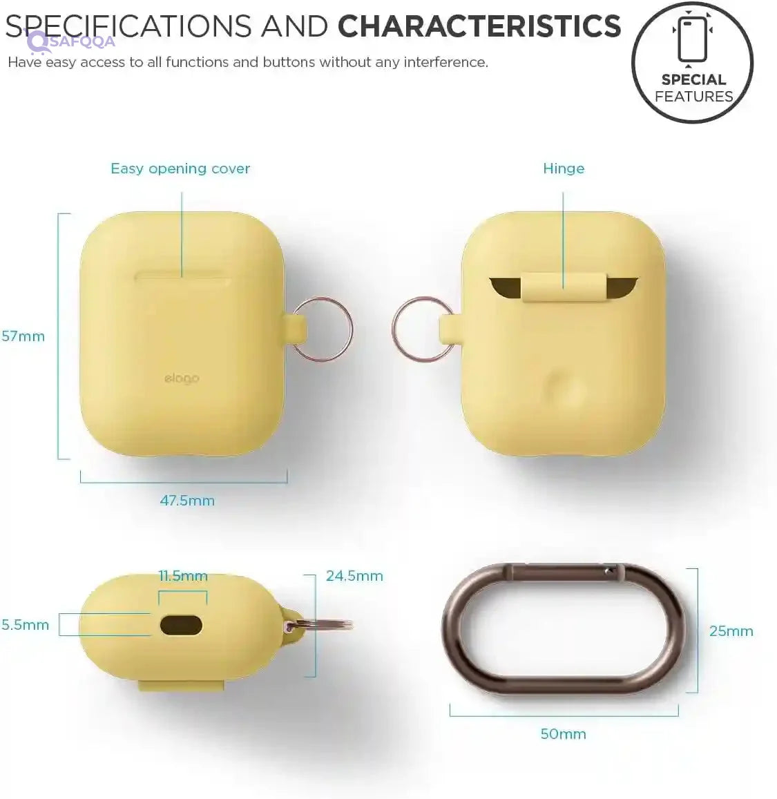 Elago EAPSC-HANG-YE Airpods Hang Case - Yellow - Safqqa Egypt