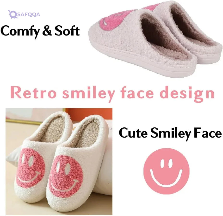 Happy Face Slide Slippers for Women – Comfortable Casual Footwear - Safqqa