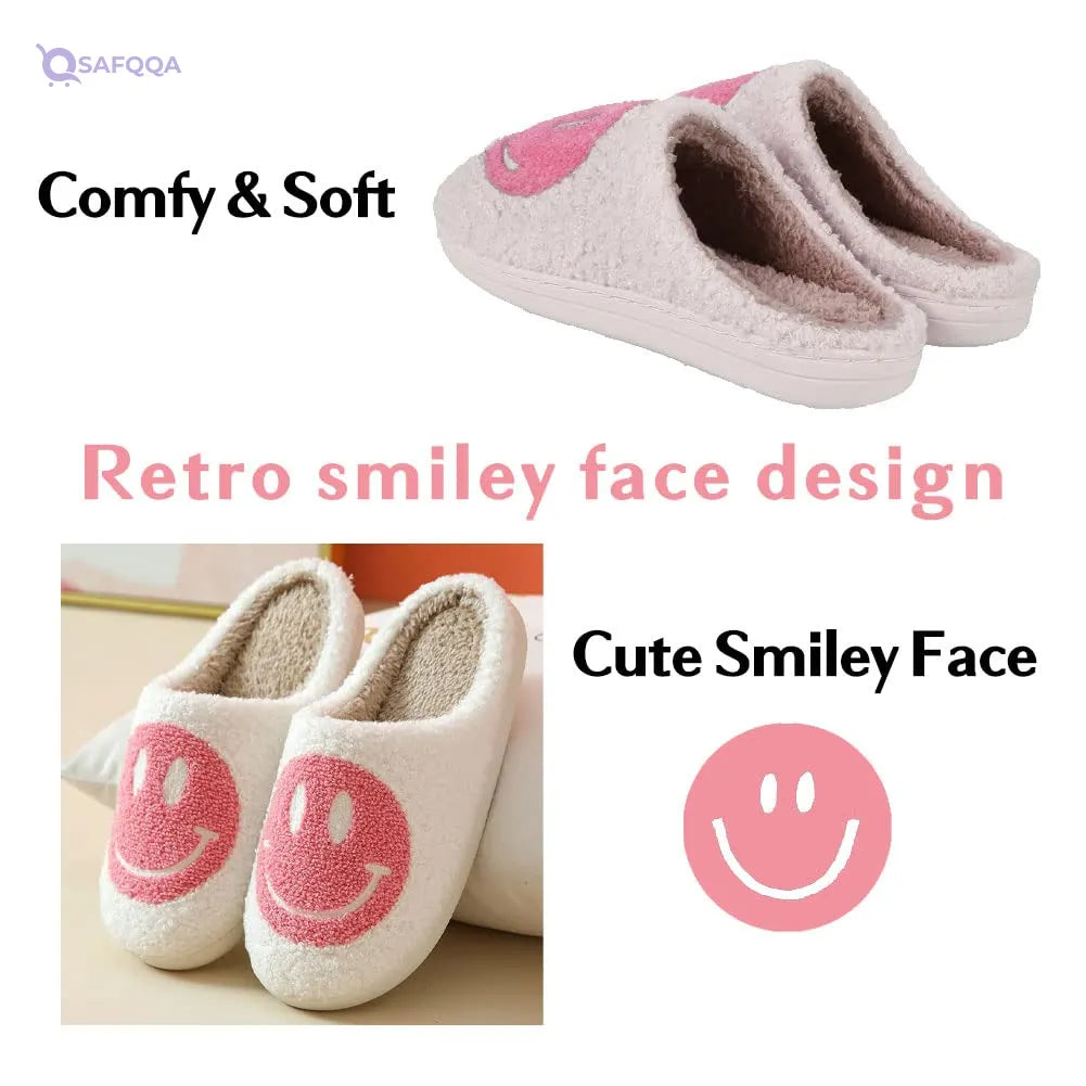 Happy Face Slide Slippers for Women – Comfortable Casual Footwear - Safqqa