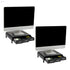 Mind Reader IMAC Monitor Stand and Desk Organizer with 3 Draws for Storage, 2-Pack, Black - Safqqa