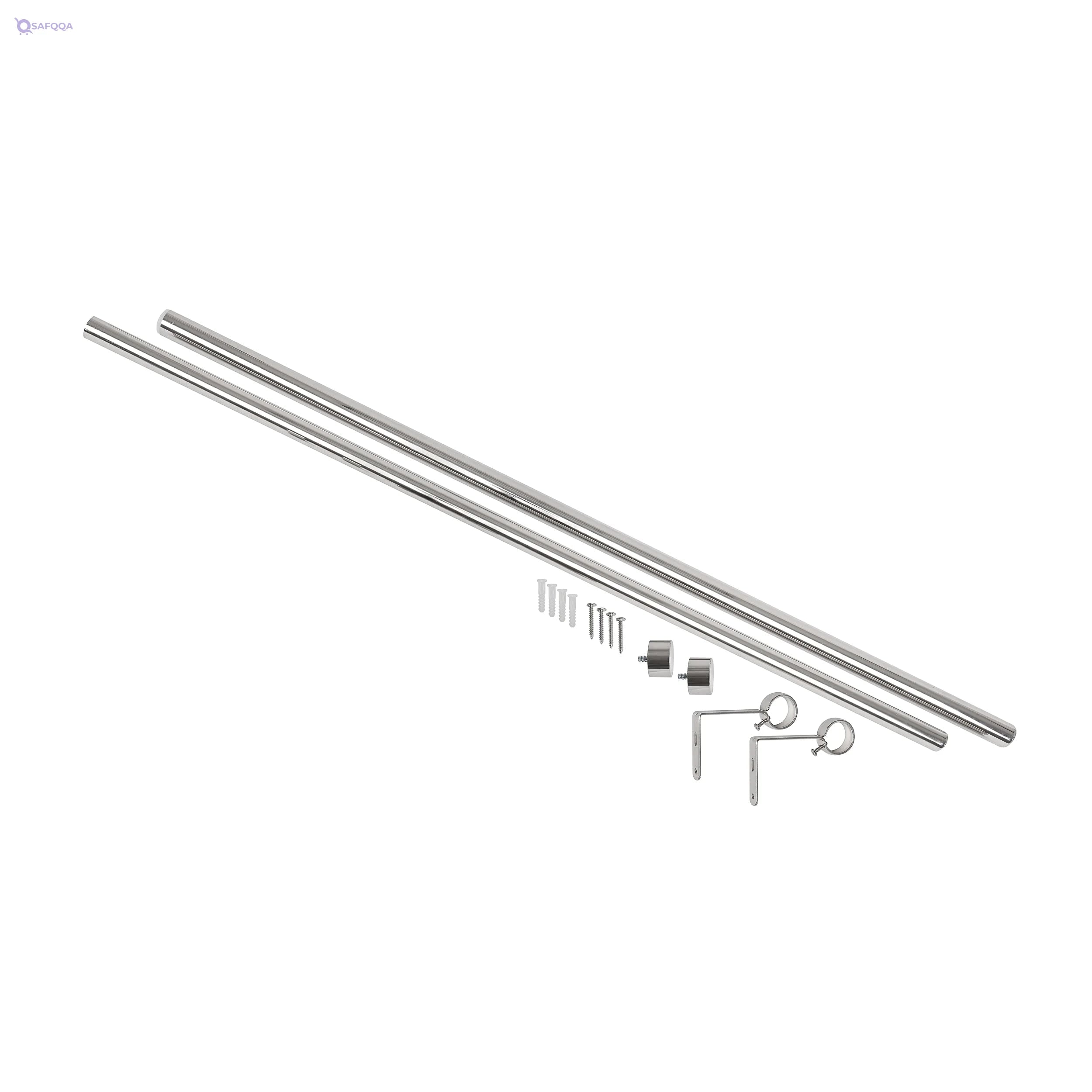 Umbra Cappa 1-Inch Curtain Rod with 2 Matching Finials, Brackets & Hardware - Safqqa