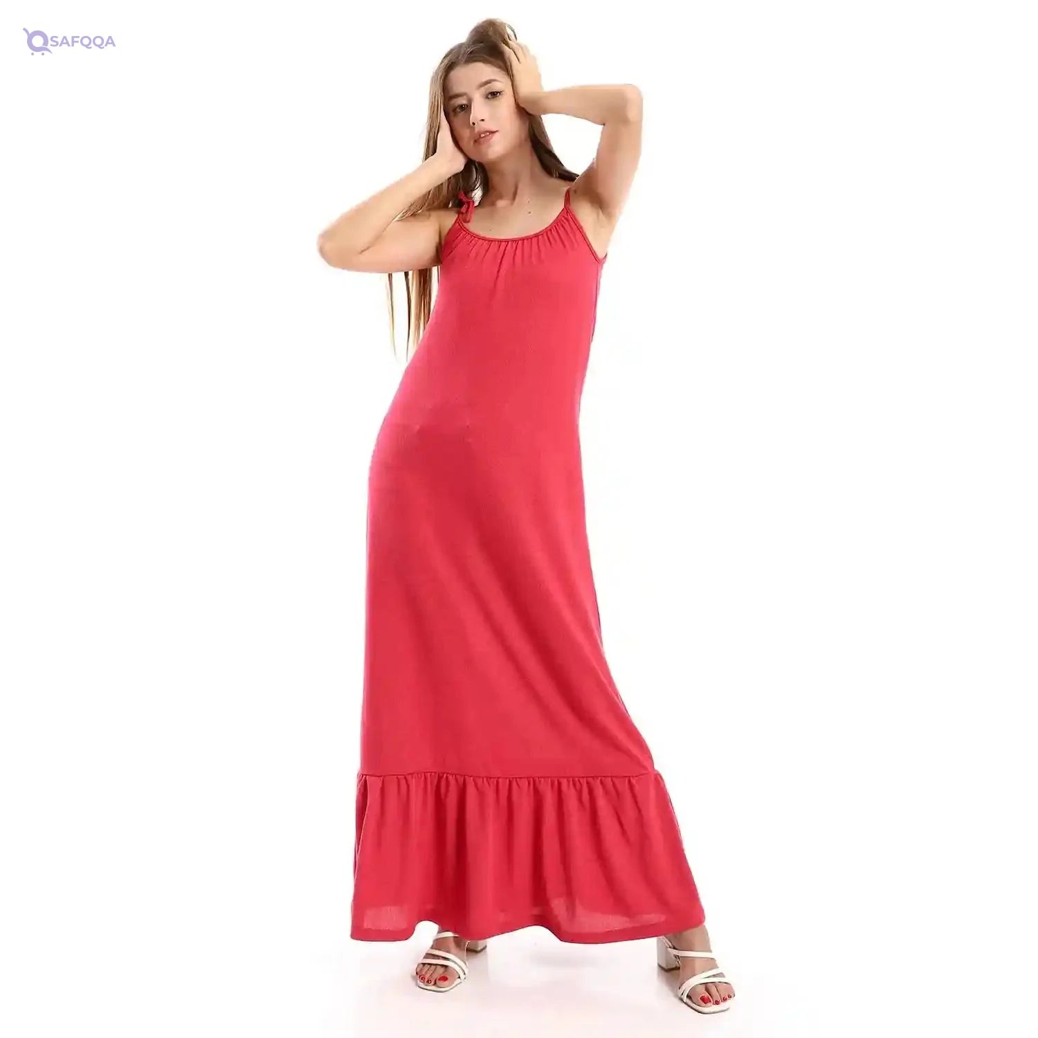 JAMILA Women Spaghetti Sleeves Tiered Casual Dress DRESS - Safqqa Egypt