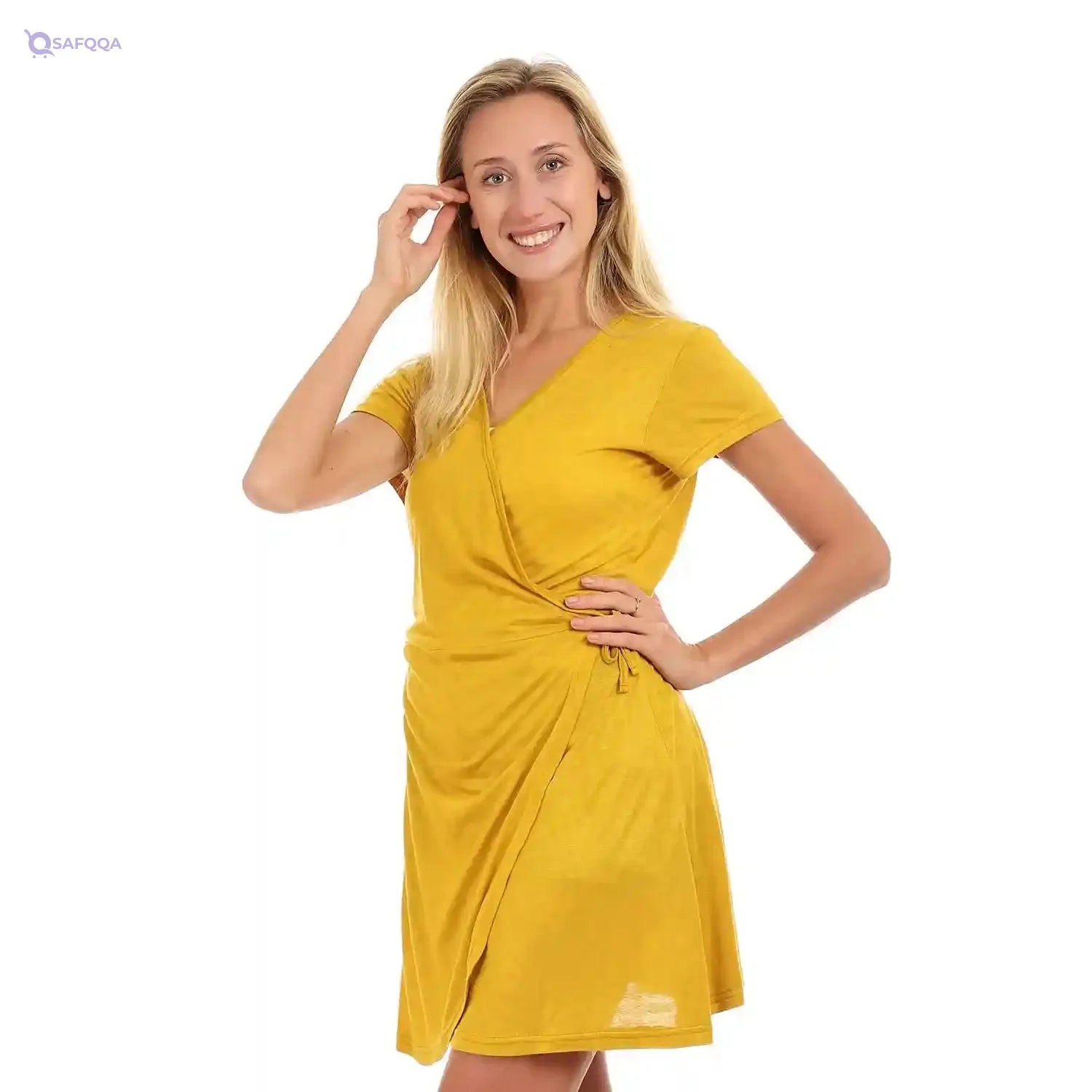 JAMILA Women Self Patterned Wrapped Dress - Safqqa Egypt