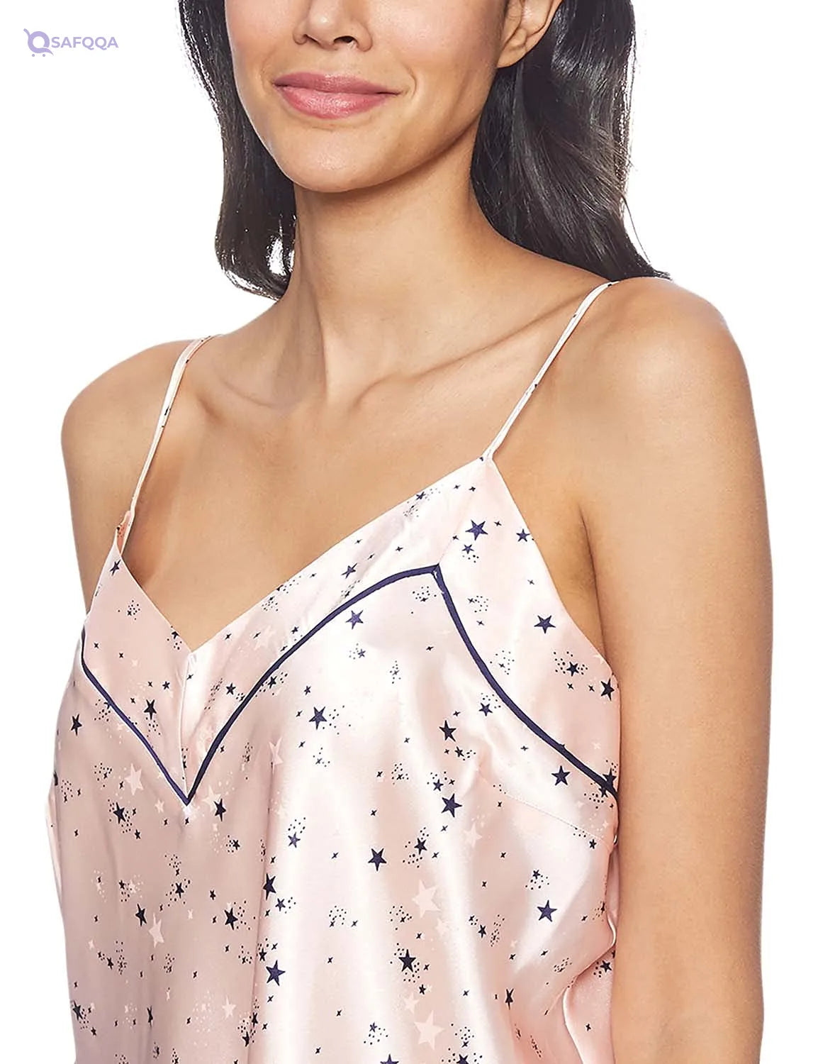 Matalan Printed Spaghetti Straps V Neck Pajamas Top for Women - Safqqa
