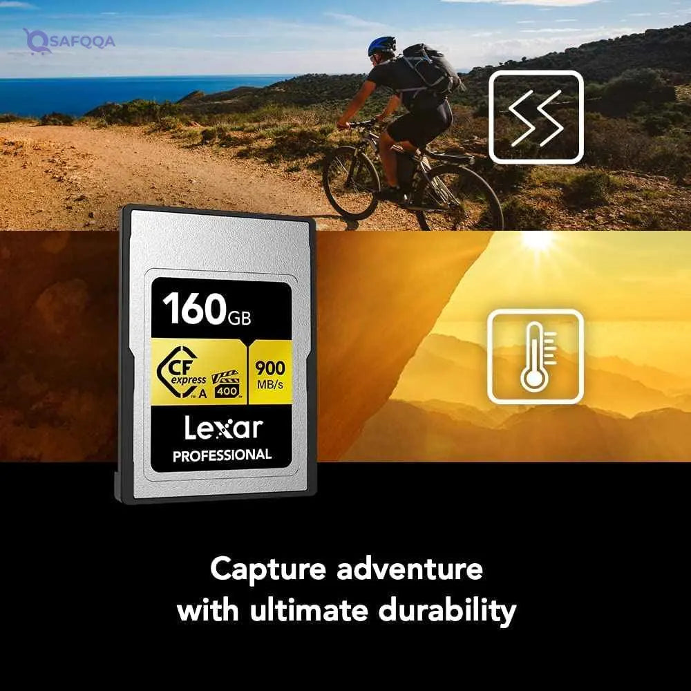Lexar Professional 160GB CFexpress Type A Gold Series Memory Card, Up to 900MB/s Read, Cinema-Quality 8K Video, Rated VPG 400 (LCAGOLD160G-RNENG) - Safqqa