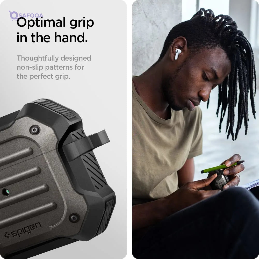 Spigen Tough Armor Case for Apple AirPods 3 – Dual Layer Protection with Keychain - Safqqa