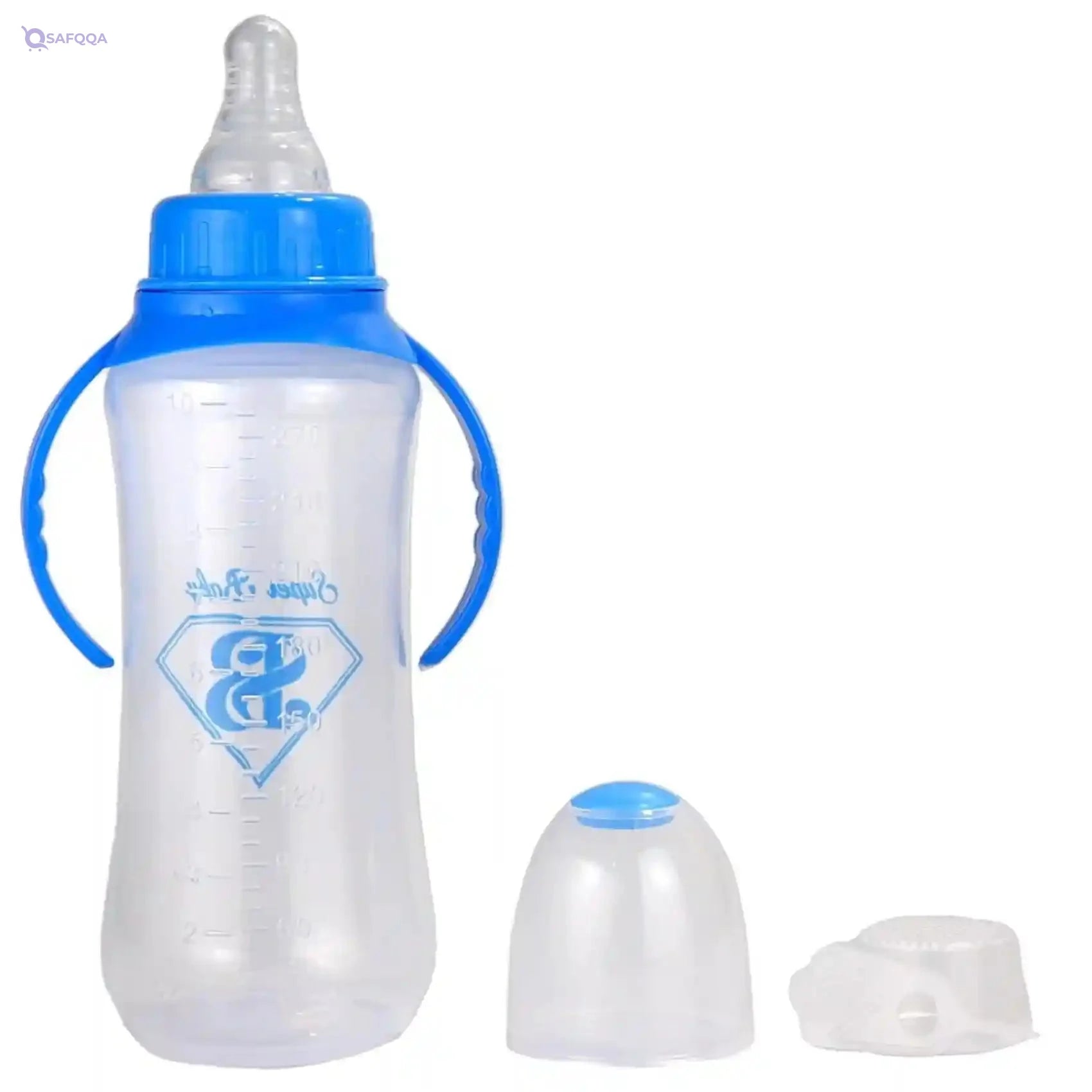 Super Baby Feeding Bottle BPA Free With Handles For Baby-270ml - Safqqa