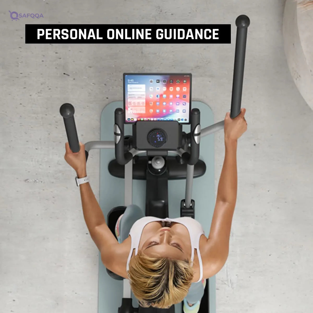 PowerMax Fitness EH-760 Elliptical Cross Trainer with Water Bottle Cage - Safqqa