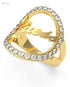 Guess UBR20050-56 Stainless Steel Zircon Embellished Stone Front Logo Ring for Women - Gold - Safqqa