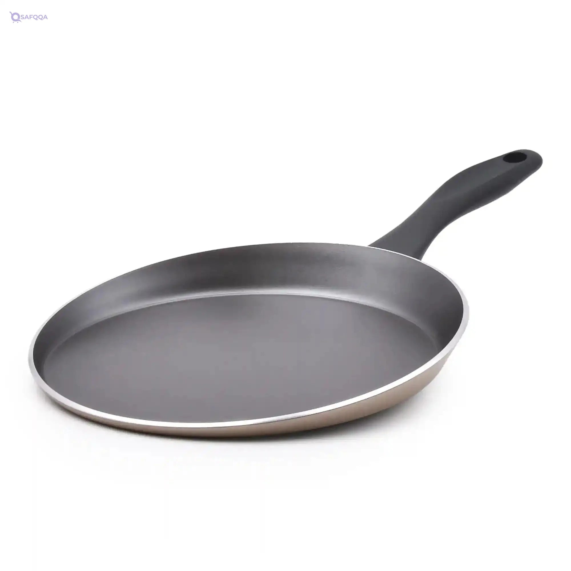 Celar Aluminum Bakelite Soft Touch Fitting Non Stick Crepe Pan, 24 cm Size, Beige, Made In Portugal - Safqqa