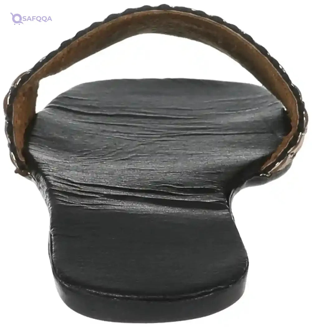 OX Faux Leather  Slides slipper OX0011 For women, - Safqqa