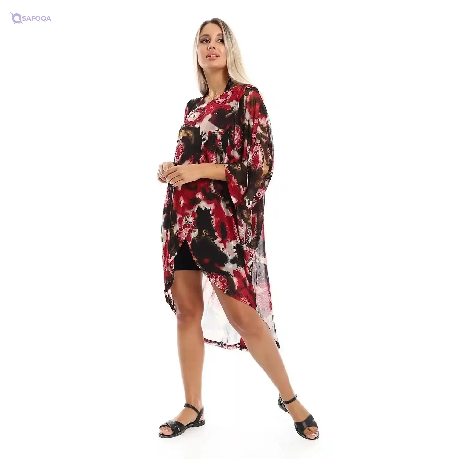 Jamila Women Self Pattern Round Collar Cover Up OUTERWEAR - Safqqa Egypt