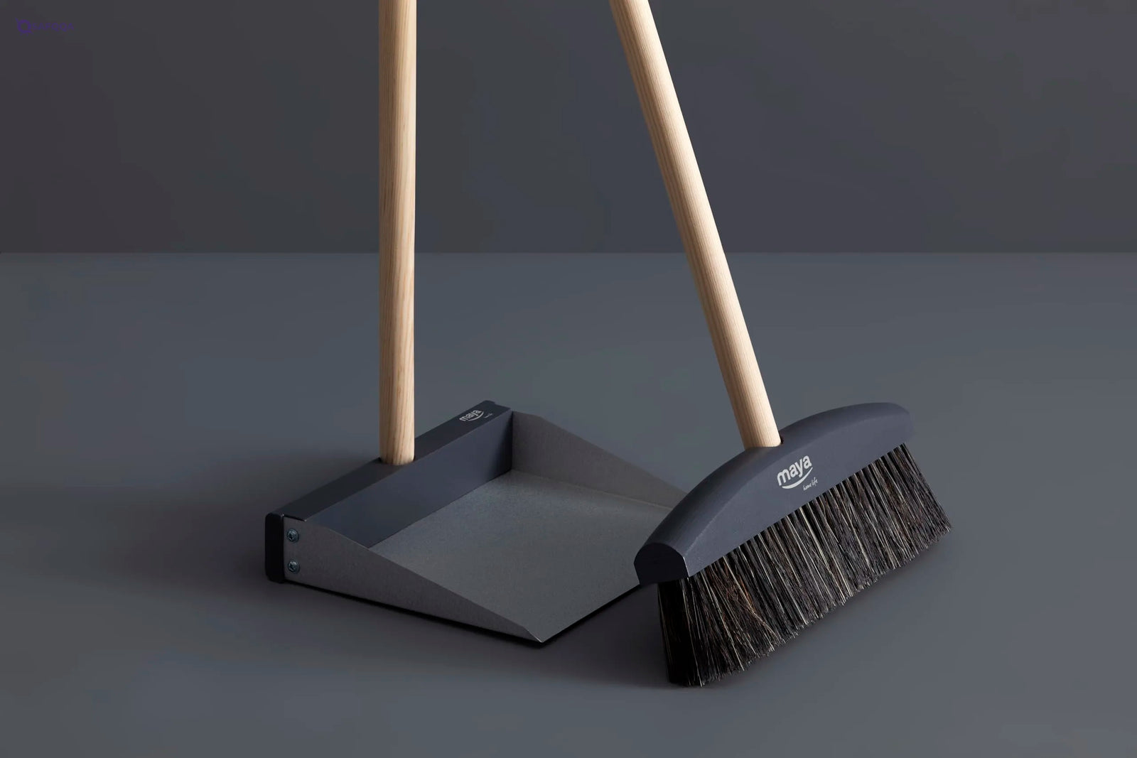 Maya Kinnell Broom + Handle Grey  Durable plastic construction for long-lasting use - Safqqa