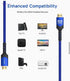 JSAUX HDMI Aluminum Alloy Cable 2M,High-speed HDMI 2.0 for smooth video and audio transfer - Safqqa