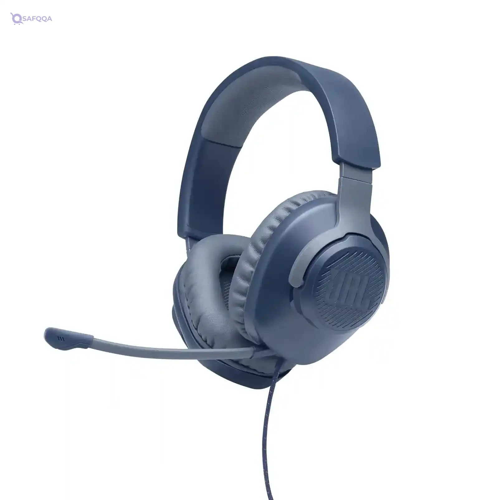 JBL Quantum 100 Wired Over-Ear Gaming Headset With A Detachable Voice-Focus Boom Mic, Quantumsound Signature, Lightweight Headband, Memory Foam Ear Cushion, Pc And Gaming Console Compatible - Blue - Safqqa