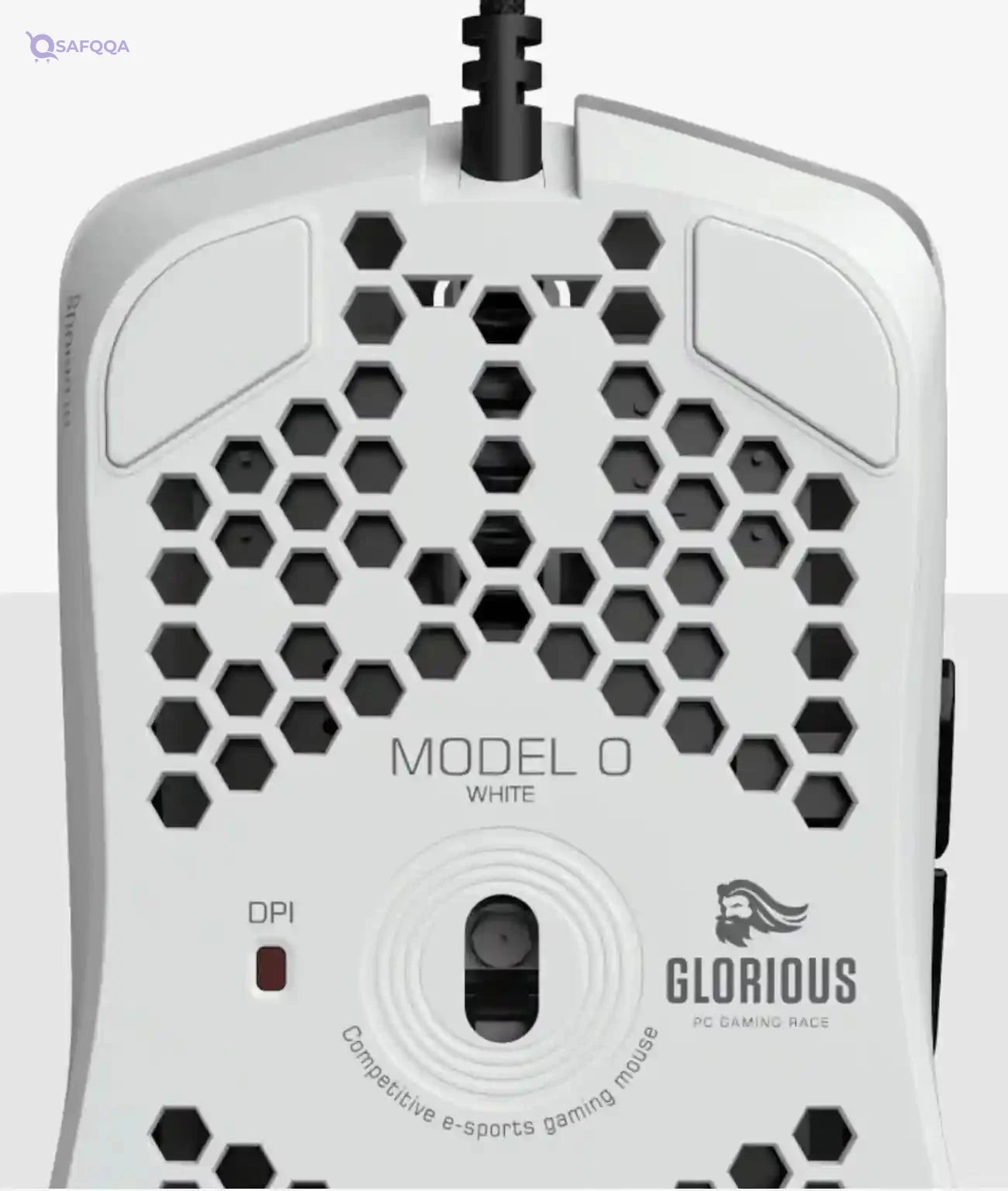 Glorious Model O Wired Gaming Mouse - RGB 67g Lightweight Ergonomic - Backlit Honeycomb Shell Design Mice ( White) - Safqqa