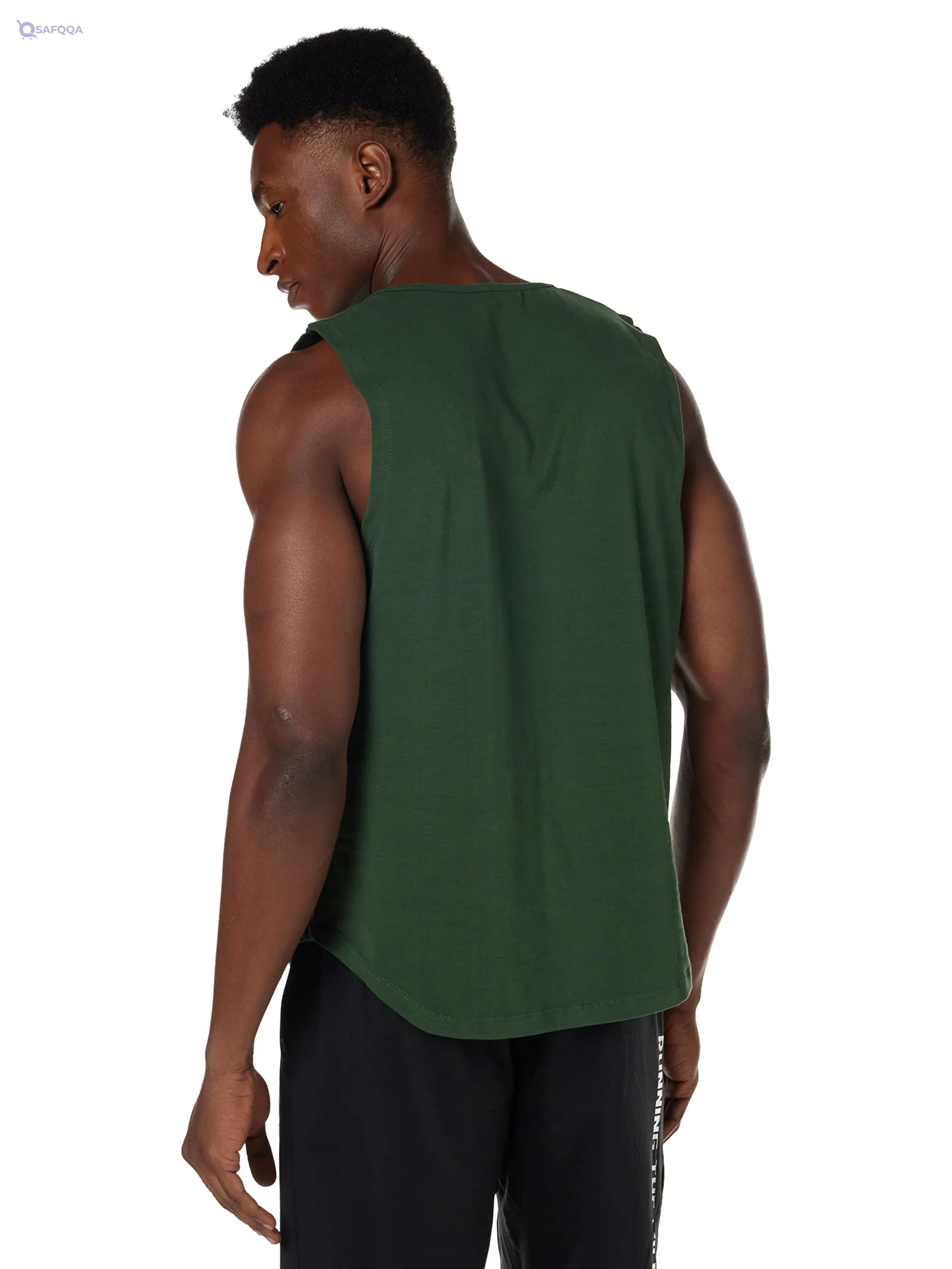 EDITORA 34 Cotton Round-Neck Chest-Logo Sleeveless T-Shirt For Men, - Safqqa