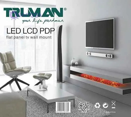 Truman Tv Bracket 26-63 Plus Fixed Wall Mount - Black - Safqqa