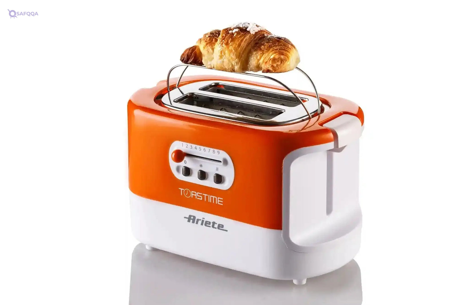 Ariete 159 Toastime, Orange Toaster, 2 Slice Capacity, 9 Browning Levels, 700 W, 3 Functions, Orange, no pliers. (by Delonghi Group)no pliers. 159 (by Delonghi Group). - Safqqa Egypt